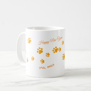 Caneca De Café Gatos Caminham Patas Laranja