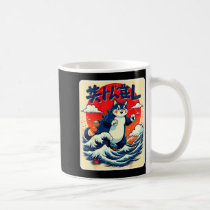Caneca De Café Gatos Catzilla Arte Japonês Presentes Divertidos d