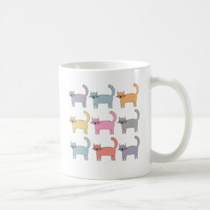 Caneca De Café Gatos coloridos
