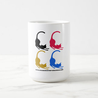 Caneca De Café Gatos comuns 4 logotipos multicolour