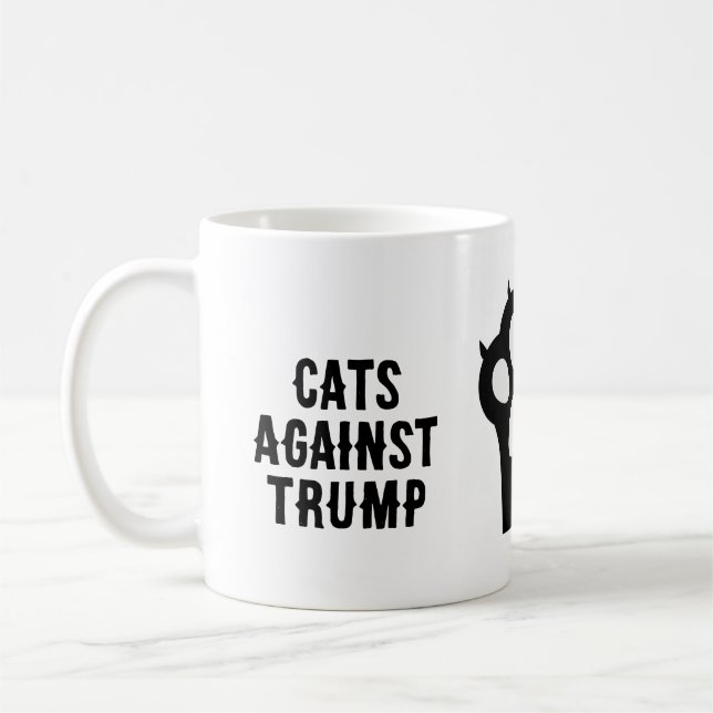 Caneca De Café Gatos Contra A Tumaça Política (Esquerda)