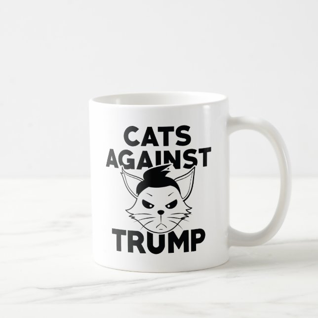 Caneca De Café Gatos Contra Trump (Direita)