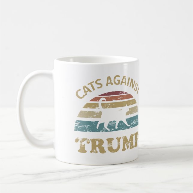 Caneca De Café Gatos Contra Trump (Esquerda)