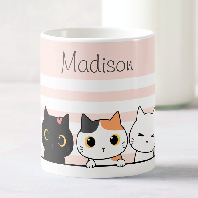 Caneca De Café Gatos Cutis Personalizados (Criador carregado)