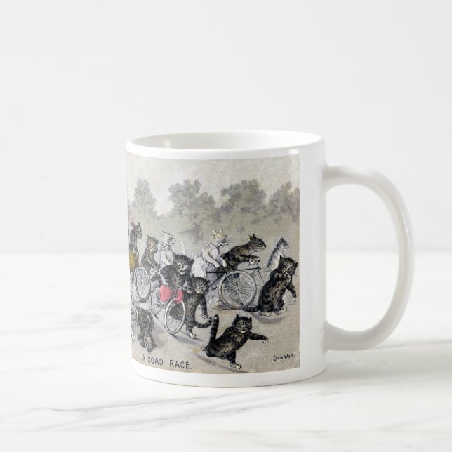 Caneca De Café Gatos da equitação da bicicleta (Direita)