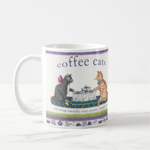 Caneca De Café Gatos de café conversando sobre Cappucinos cremoso