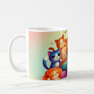 Caneca De Café Gatos de Cartoon Adoráveis