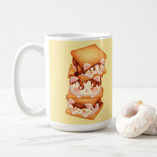 Caneca De Café Gatos de Chocolate (Com Donut)