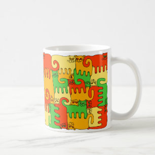 Caneca De Café Gatos de "folhas do quebra-cabeça outono "