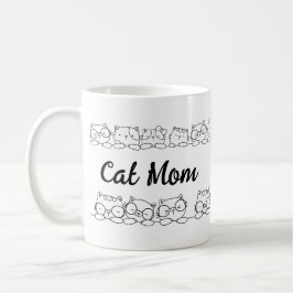 Caneca De Café Gatos de Gatinho Gato Monograma Mãe
