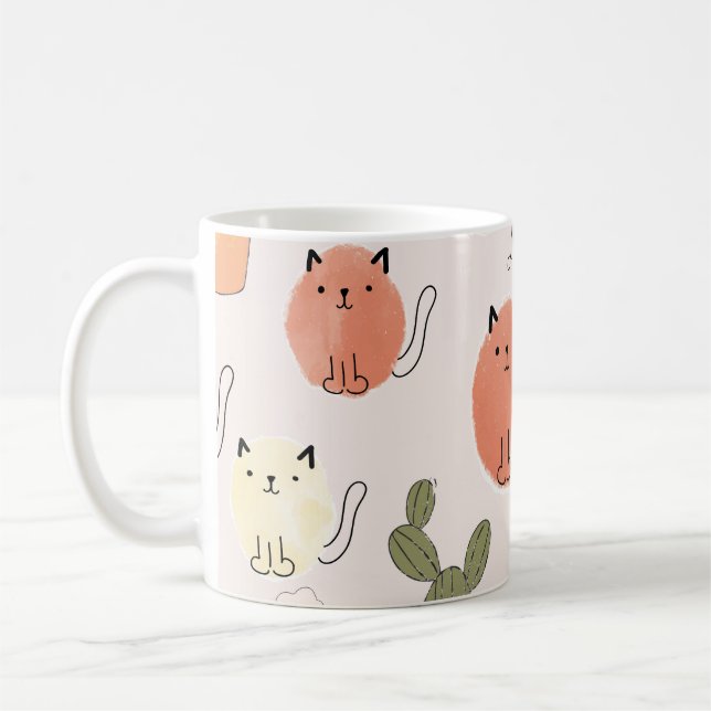 Caneca De Café Gatos De Gatinhos-gatinhos: Padrões Animais Bons (Esquerda)