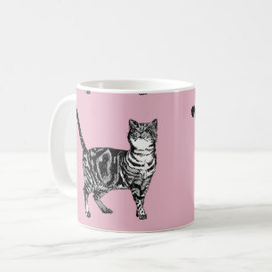 Caneca De Café Gatos De Gato De Pink Gatos De Gato De Pink