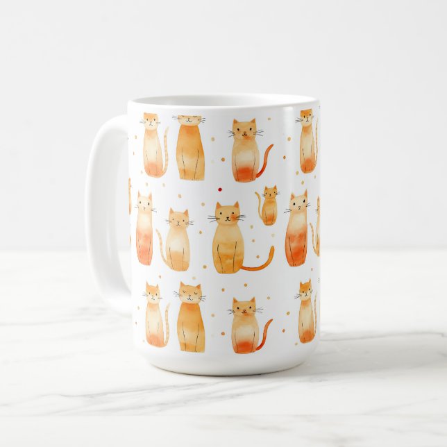 Caneca De Café Gatos De Gato Laranja (Frente Esquerda)