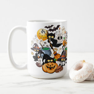 Caneca De Café Gatos de Halloween Festa Divertida