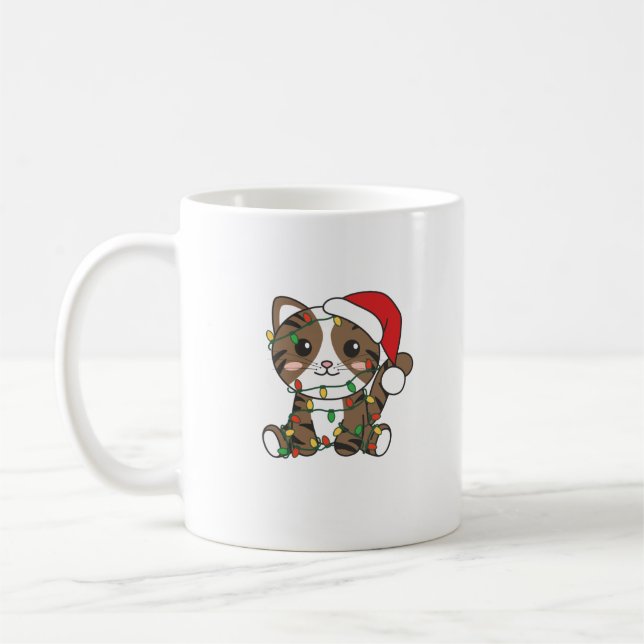 Caneca De Café Gatos De Inverno De Natal (Esquerda)