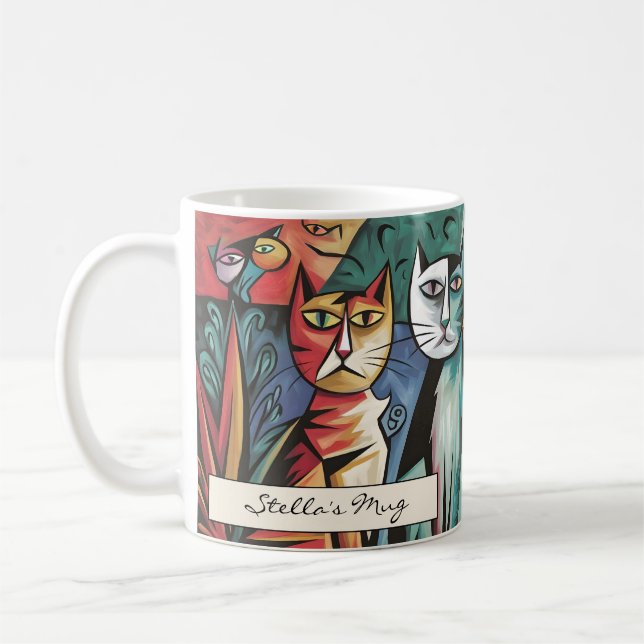 Caneca De Café Gatos de Mod Personalizados (Esquerda)