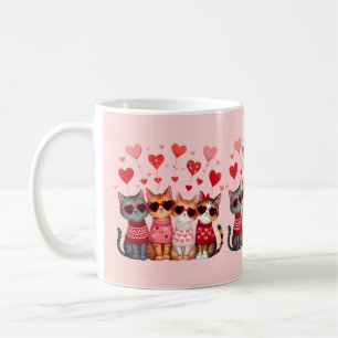 Caneca De Café Gatos de Namorados bonitos em óculos de sol do cor