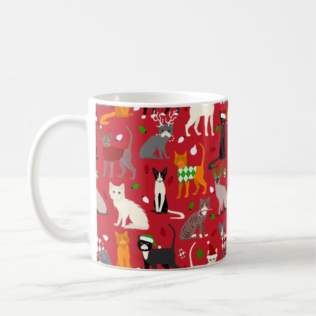 Caneca De Café Gatos de Natal (Esquerda)