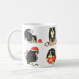 Caneca De Café Gatos de Natal bonitos e Engraçados