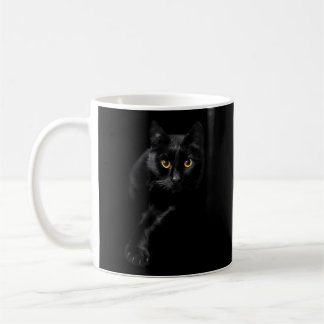 Caneca De Café Gatos de Olhos Amarelos de Gato Negro