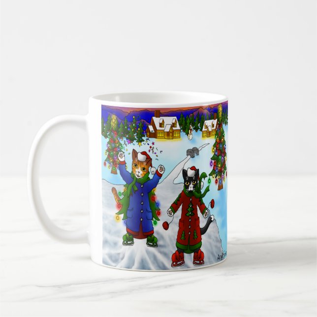 Caneca De Café Gatos De Pé De Gelo VV2 (Esquerda)