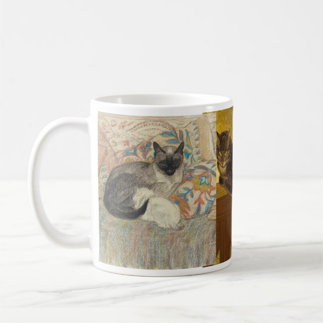 Caneca De Café Gatos de Steinlen, quatro deles (Esquerda)