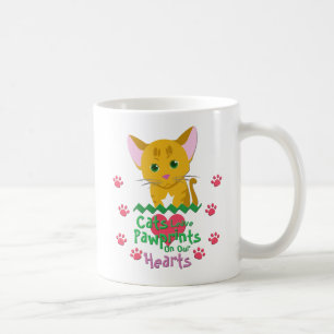 Caneca De Café Gatos Deixam Pawprint
