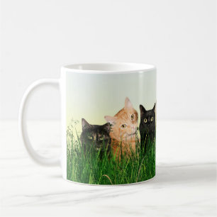 Caneca De Café Gatos do gatinho na grama
