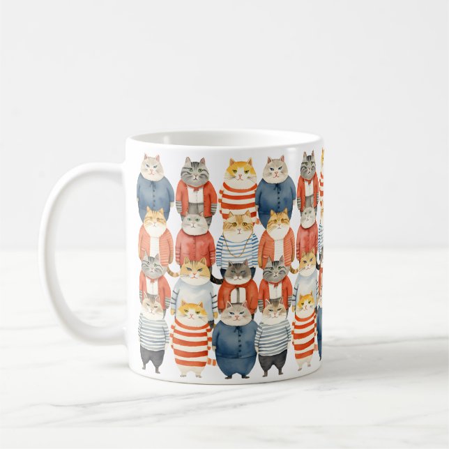 Caneca De Café Gatos do Hipster legal (Esquerda)