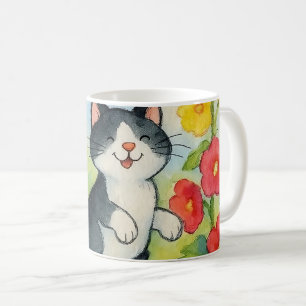 Caneca De Café Gatos-do-mato-ralados no jardim