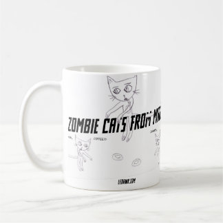 Caneca De Café Gatos do zombi de Marte #06