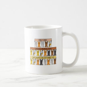 Caneca De Café Gatos dos desenhos animados do aniversário do Dia