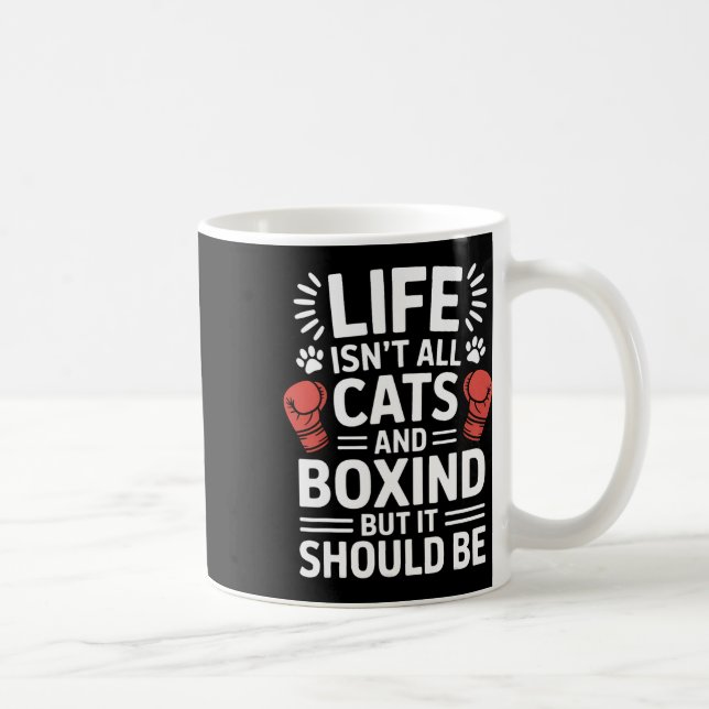 Caneca De Café Gatos E Boxing Engraçados (Direita)