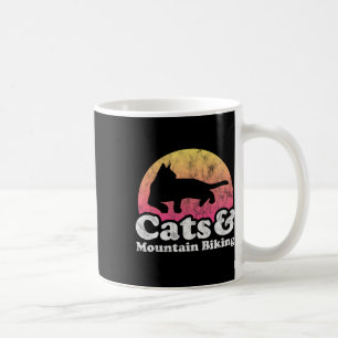 Caneca De Café Gatos E Ciclismo De Montanha Gato E Bicicleta De M