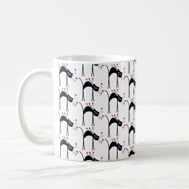 Caneca De Café Gatos e Corações Coffee Mug (Esquerda)