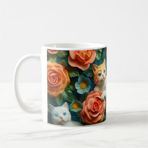 Caneca De Café Gatos e flores, Design