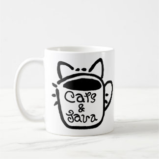 Caneca De Café Gatos e Java Preto