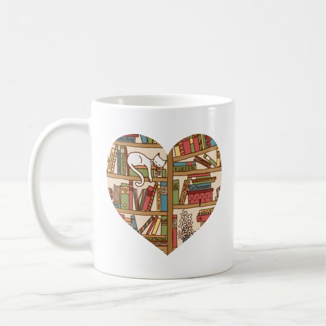 Caneca De Café Gatos e Livros Mug (Esquerda)