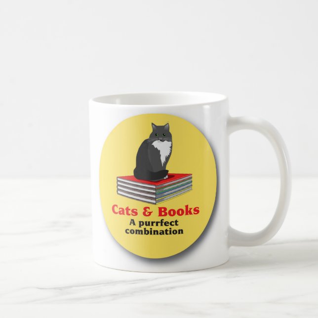 Caneca De Café Gatos e livros… uma combinação do purrrfect (Direita)