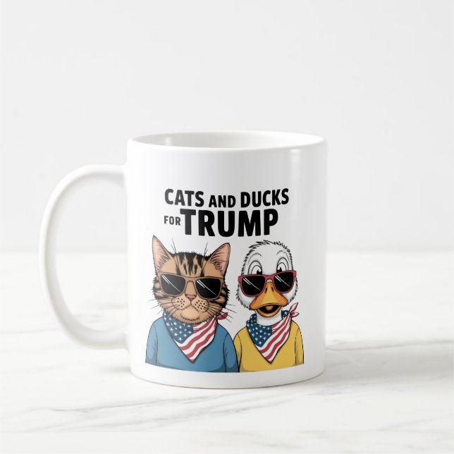 Caneca De Café Gatos E Patos Para O Presidente Trump, Trump (Esquerda)