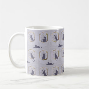 Caneca De Café Gatos Elegantes Art Déco - Lavanda