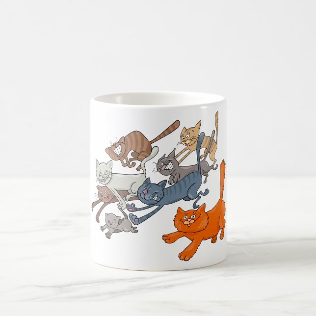Caneca De Café Gatos em Execução (Criador carregado)