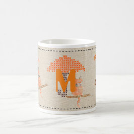 Caneca De Café Gatos Engraçados Brilhantes Monogramas
