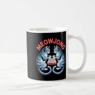 Caneca De Café Gatos engraçados meowjong jogando peças de mahjong