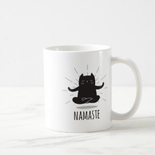 Caneca De Café Gatos Engraçados Namaste Poses de Yoga Símbolo Flo
