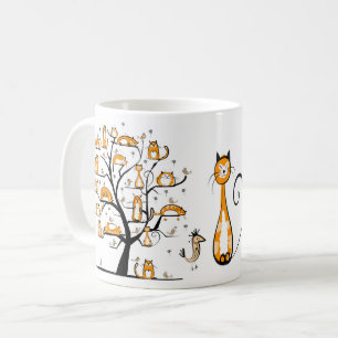 Caneca De Café GATOS Engraçados nas Árvores
