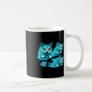 Caneca De Café Gatos Espectrais Halloween Engraçado Voando Teto F