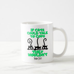 Caneca De Café Gatos falam com policiais