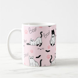 Caneca De Café Gatos Fantasmas Fofos Halloween
