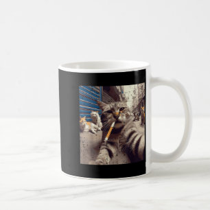 Caneca De Café Gatos Gângster Gatos de Rua Selfie Meme Divertido 